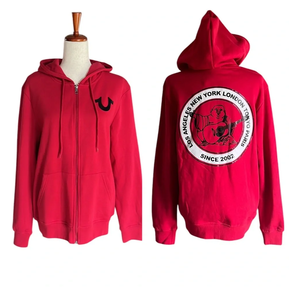 TRUE RELIGION METALLIC CITY BUDDHA ZIP HOODIE